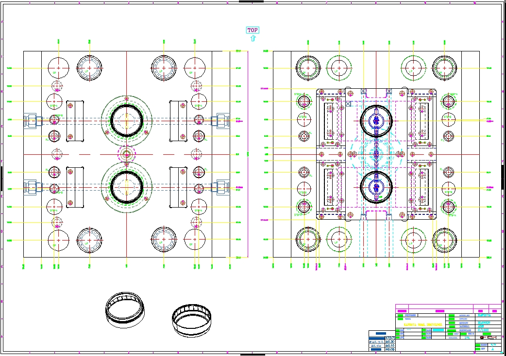 油缸齒條自動(dòng)脫內(nèi)螺紋模具2D組立圖設(shè)計(jì)案例-蘇州昆山模具2D設(shè)計(jì)